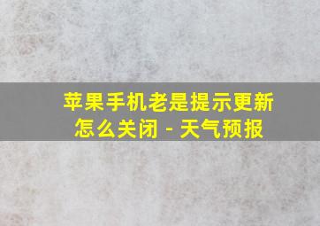 苹果手机老是提示更新怎么关闭 - 天气预报